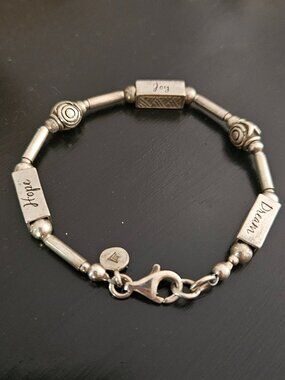 Silpada Sterling Message Bracelet